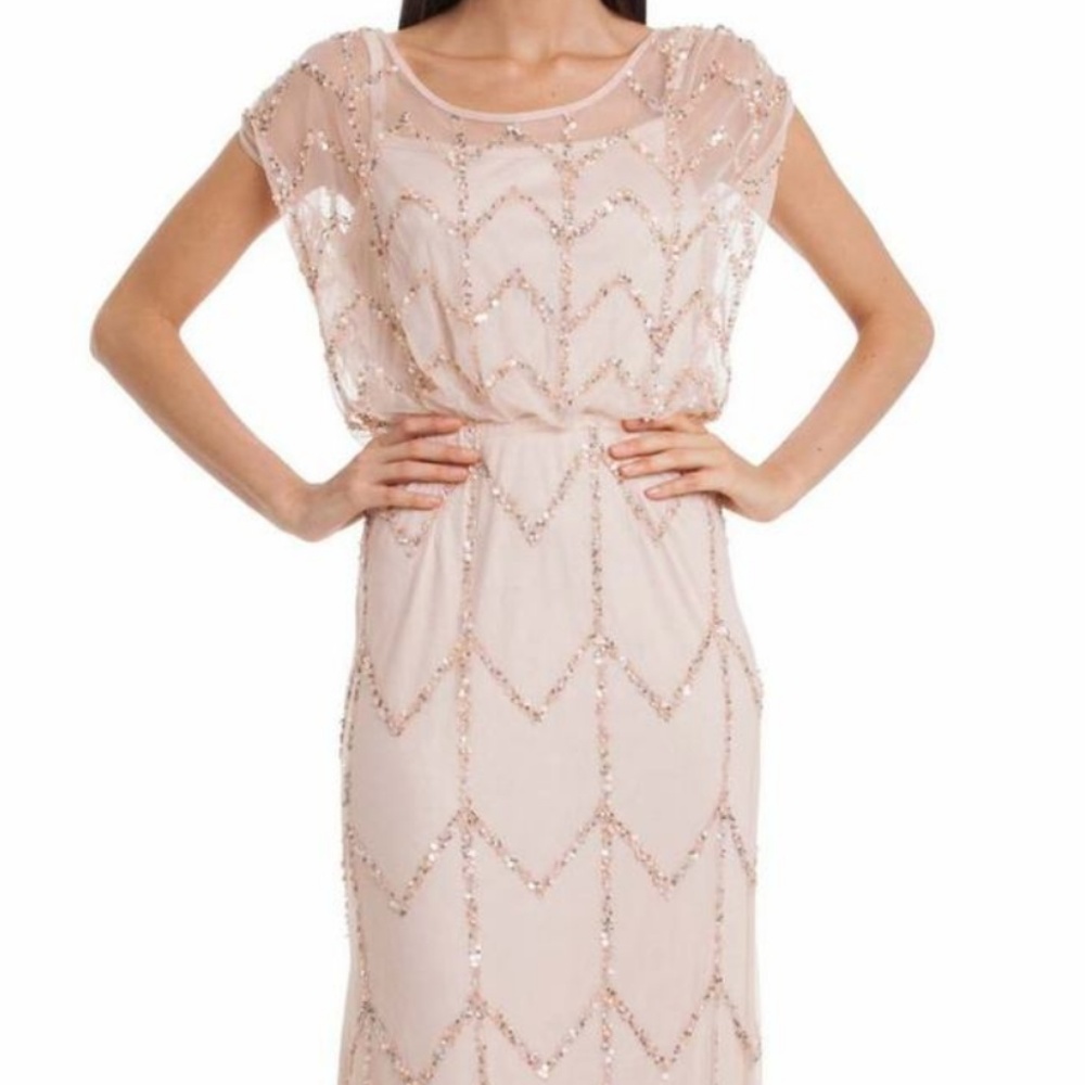 Js Collections Crystal Accented Sheath Dress Blush - image 1